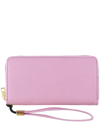 Saffiano Zip Around Wallet Wristlet SA020 PINK